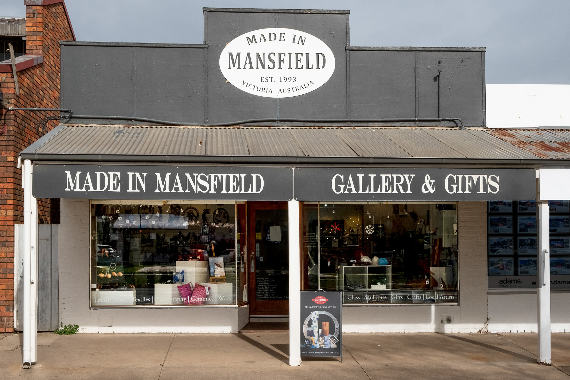 The Made in Mansfield shop on Main Street, Mansfield Victoria.